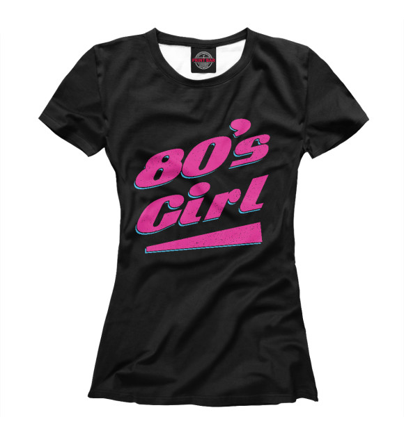 Женская футболка с изображением 80s Girl цвета Белый