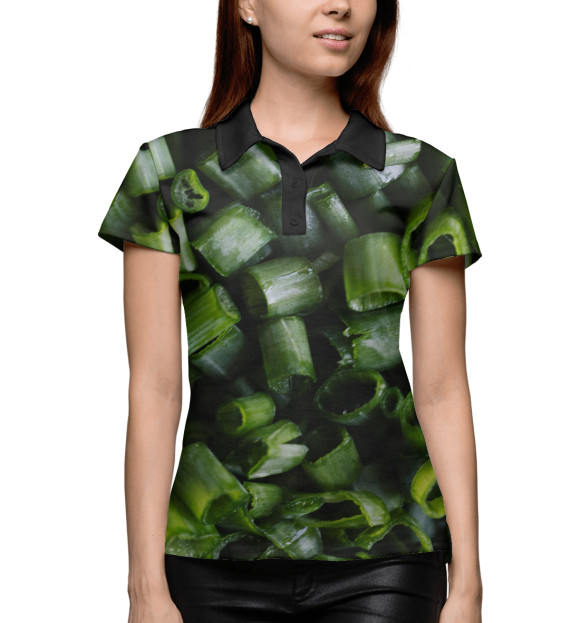 Женское поло с изображением КЛАССНЫЕ ПРИНТЫ цвета Белый