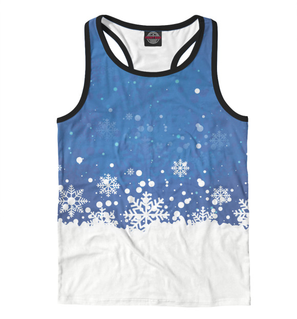 Мужская майка-борцовка с изображением Снежинки цвета Белый