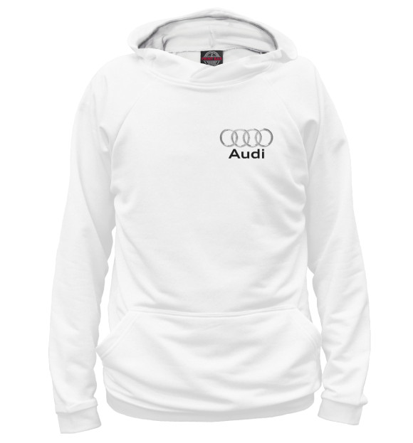 Мужское худи с изображением Audi цвета Белый