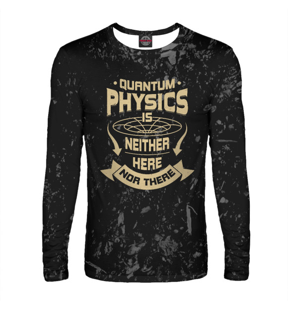 Мужской лонгслив с изображением Quantum Physics Is Neither цвета Белый