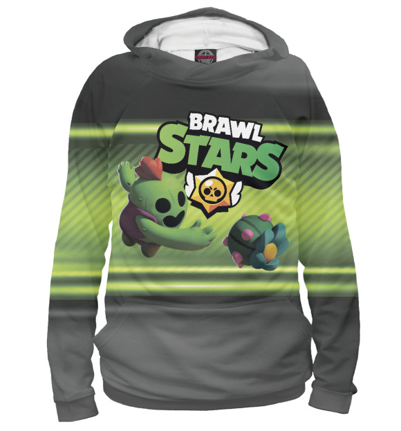 Мужское худи с изображением Brawn Stars Spike цвета Белый