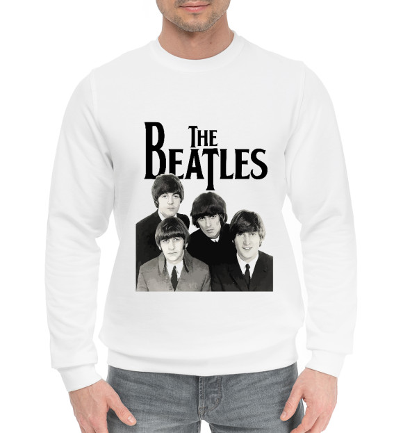 Мужской хлопковый свитшот с изображением The Beatles цвета Белый