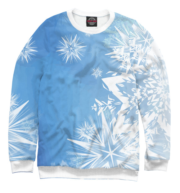 Свитшот для девочек с изображением Ледяной узор цвета Белый