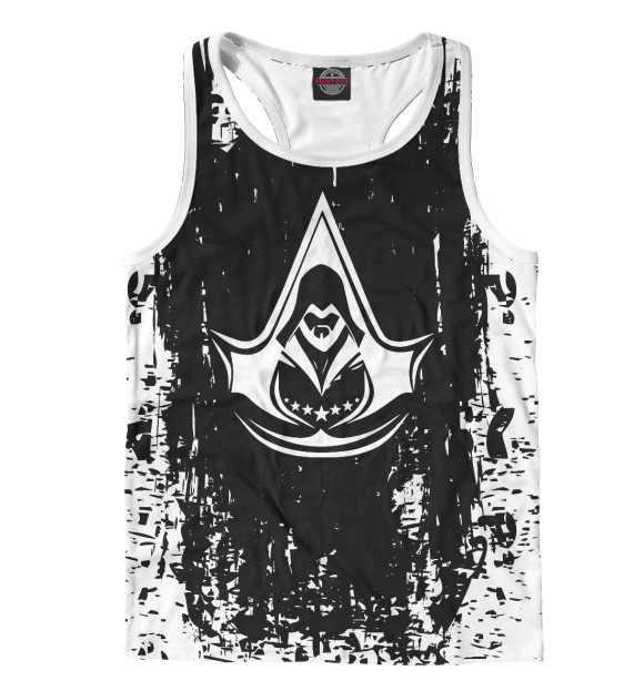 Мужская майка-борцовка с изображением Assassin's Creed цвета Белый