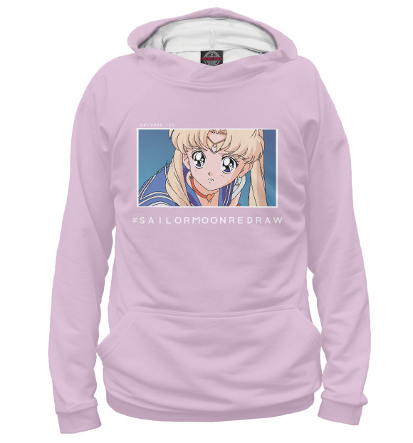 Мужское худи с изображением SailormoonReDraw цвета Белый