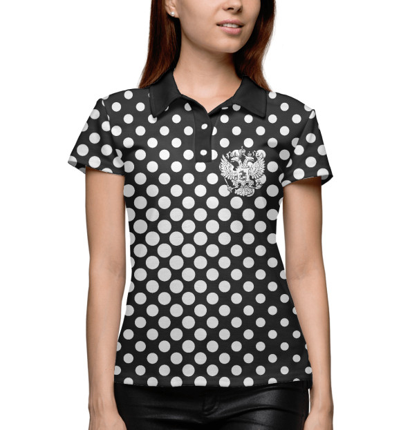 Женское поло с изображением Форма РФ | Герб цвета Белый