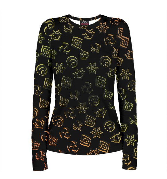 Женский лонгслив с изображением Genshin Impact цвета Белый