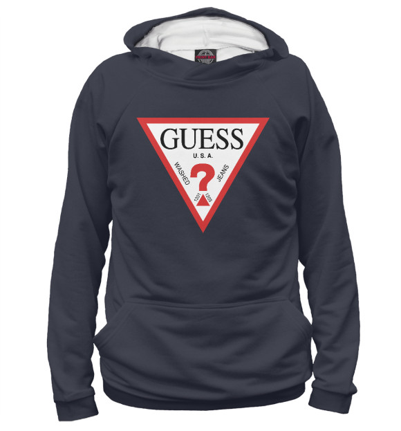 Женское худи с изображением GUESS цвета Белый