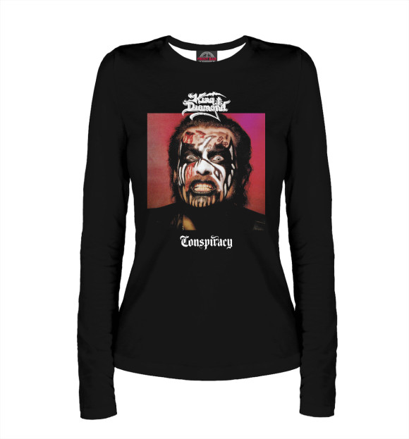Женский лонгслив с притом Kingdiamond цвета Белый Женский лонгслив с изображением Kingdiamond цвета Белый