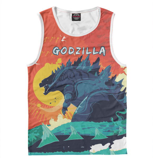 Майка для мальчика с изображением Ggodzilla цвета Белый