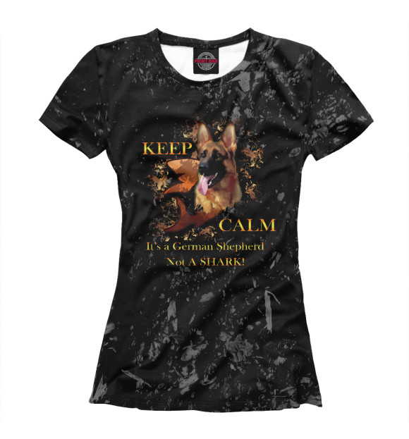 Женская футболка с изображением Keep calm, it's a Shepherd цвета Белый