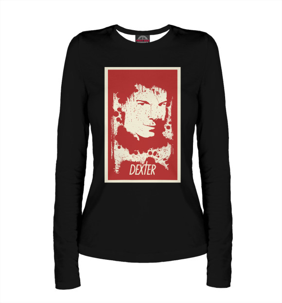 Женский лонгслив с изображением Dexter цвета Белый
