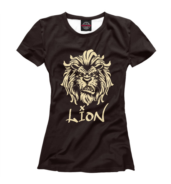 Женская футболка с изображением Lion цвета Белый