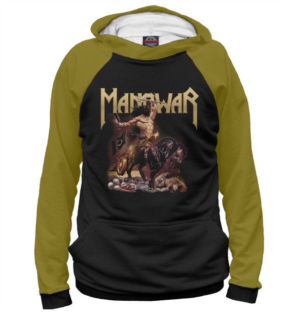 Женское худи с изображением Manowar цвета Белый
