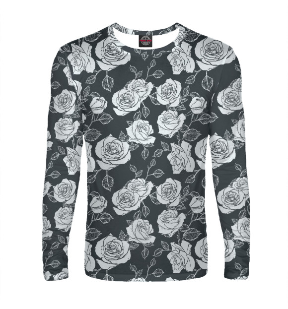 Мужской лонгслив с изображением Розы цвета Белый