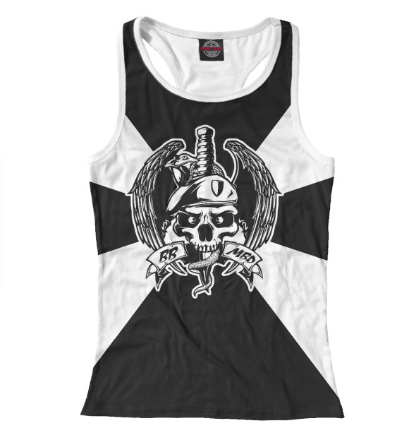 Женская майка-борцовка с изображением Внутренние войска цвета Белый