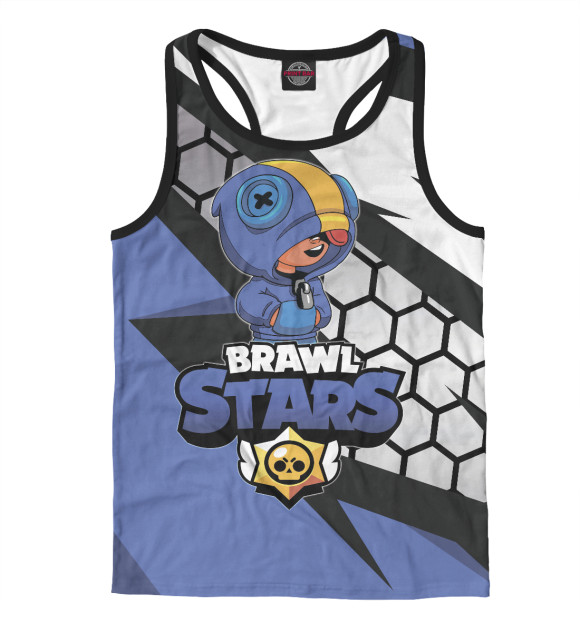 Мужская майка-борцовка с изображением Brawl Stars цвета Белый