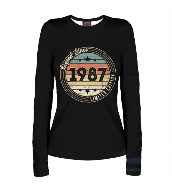 Женский лонгслив с изображением Since 1987 цвета Белый