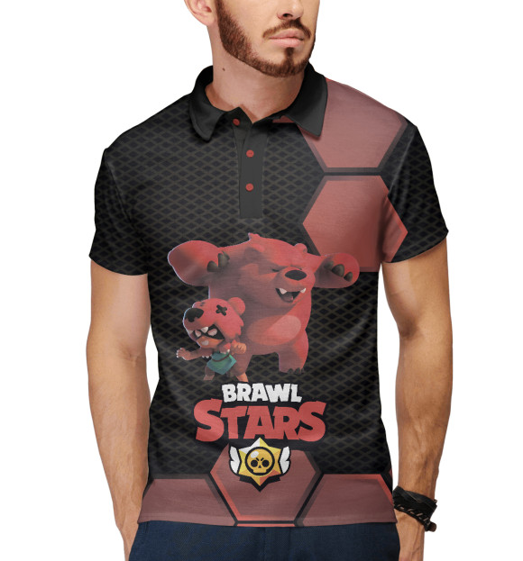 Мужское поло с изображением Brawl stars Nita цвета Белый