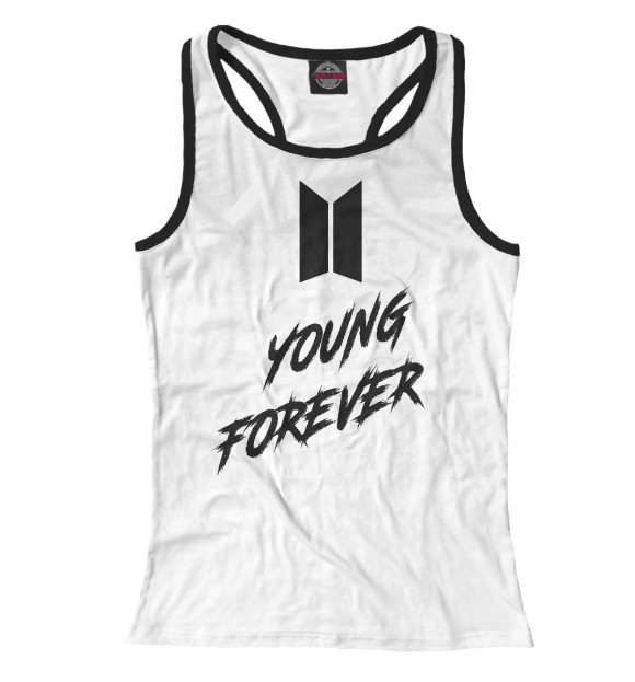 Женская майка-борцовка с изображением BTS цвета Белый