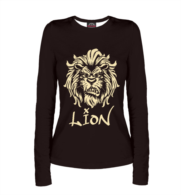 Женский лонгслив с притом Lion цвета Белый Женский лонгслив с изображением Lion цвета Белый