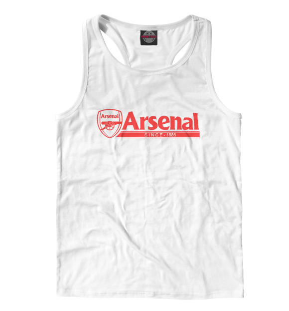 Мужская майка-борцовка с изображением Арсенал цвета Белый