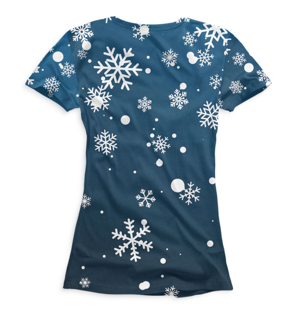Женская футболка с изображением Снежинки цвета Белый