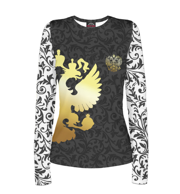 Женский лонгслив с изображением Герб цвета Белый