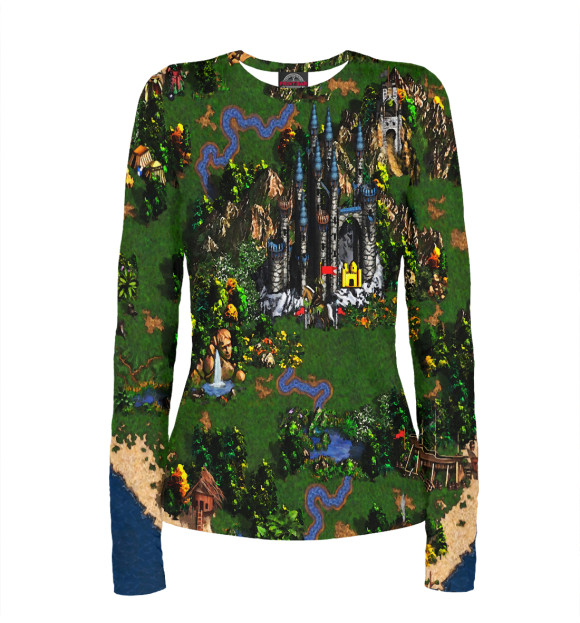 Женский лонгслив с изображением Герои Меча и Магии цвета Белый