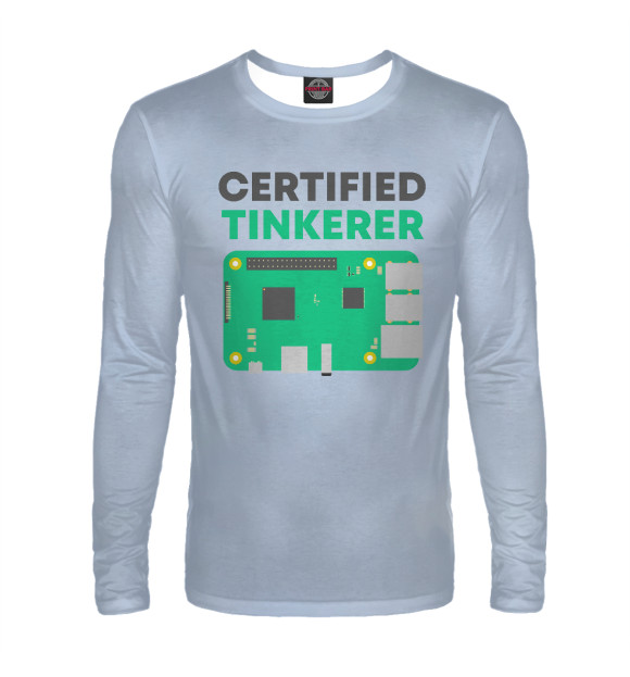Мужской лонгслив с изображением Certified Tinkerer цвета Белый
