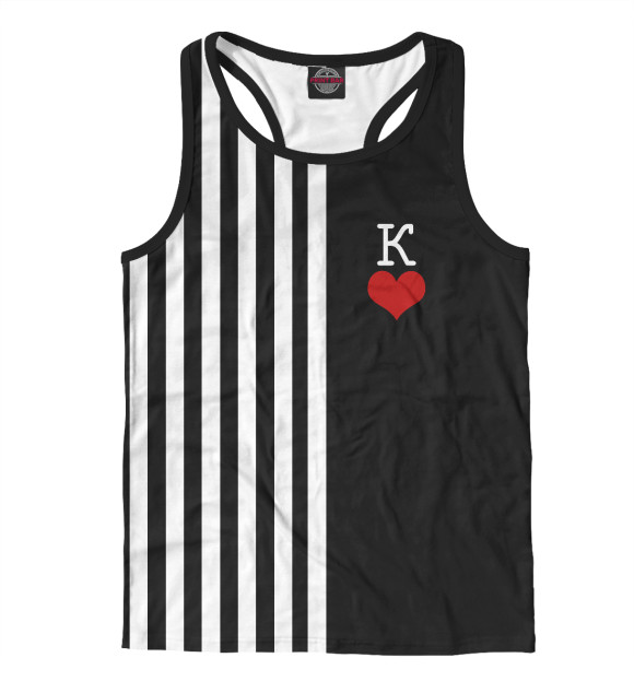 Мужская майка-борцовка с изображением Король Покера цвета Белый