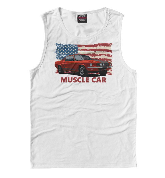 Майка для мальчика с изображением Muscle car цвета Белый