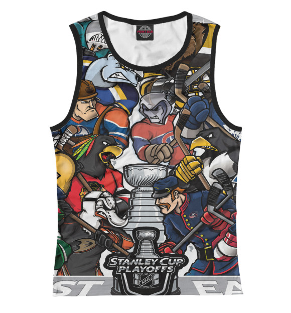 Майка для девочки с изображением Хоккей команды цвета Белый