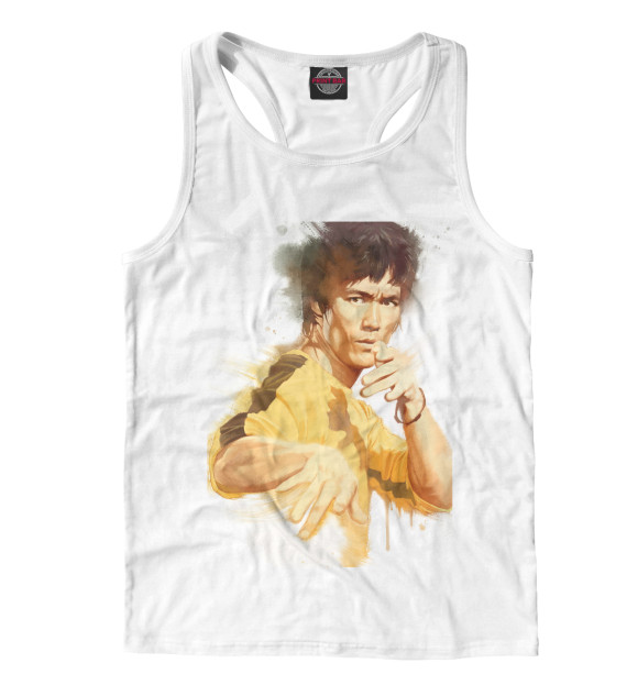 Мужская майка-борцовка с изображением Bruce Lee цвета Белый