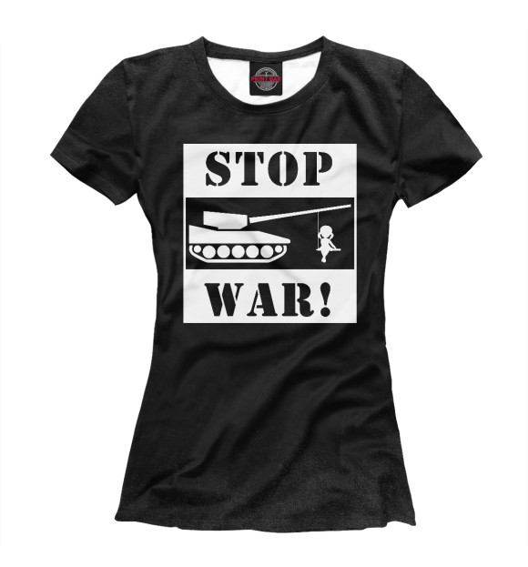 Футболка для девочек с изображением Stop War цвета Белый