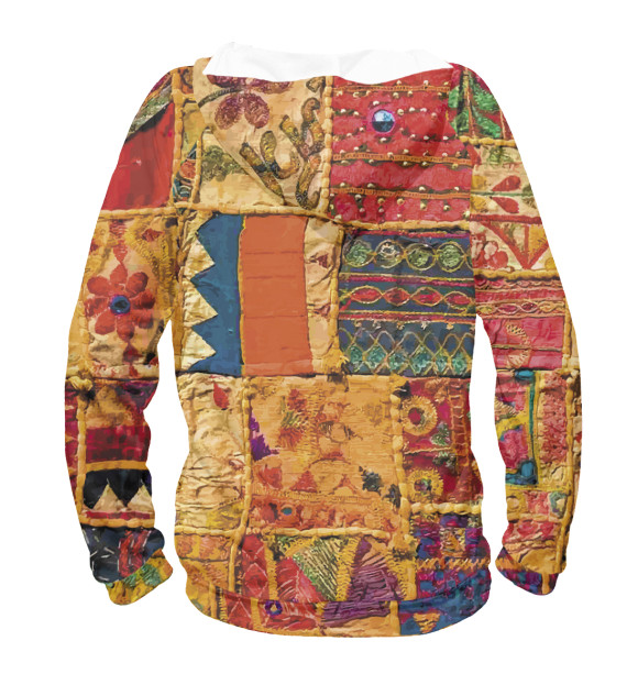 Женское худи с изображением Patchwork Quilt цвета Белый