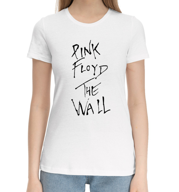Женская хлопковая футболка с изображением Pink Floyd цвета Белый