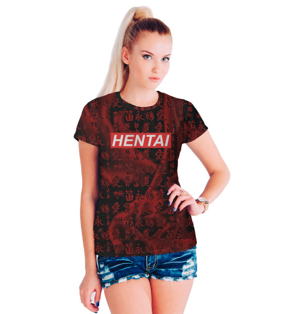 Футболка для девочек с изображением Hentai цвета Белый