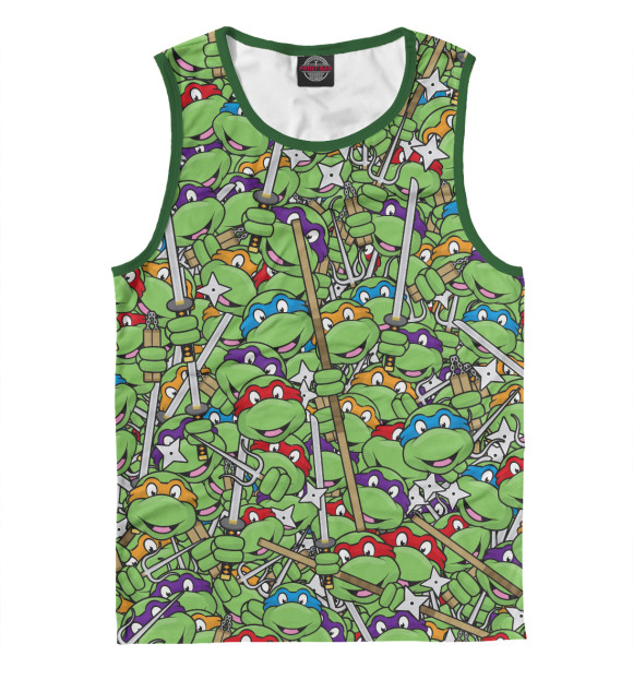 Майка для мальчика с изображением Черепашки ниндзя цвета Белый