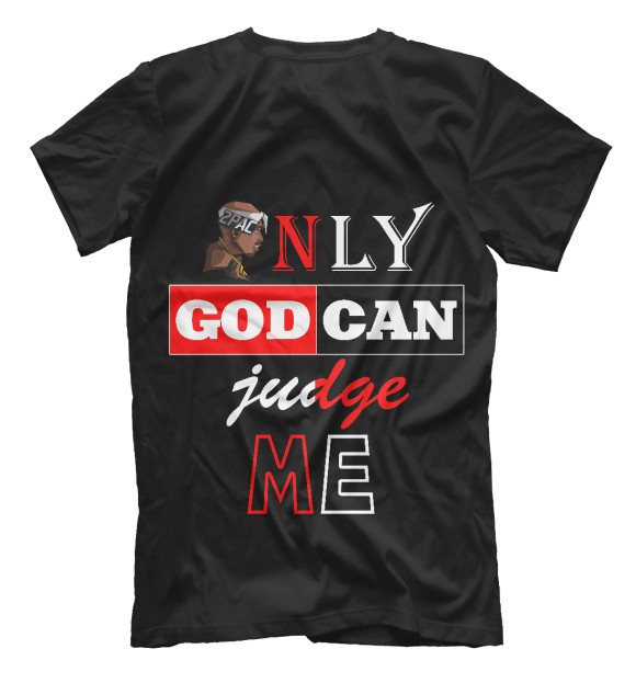 Мужская футболка с изображением Only god can judge me цвета Белый