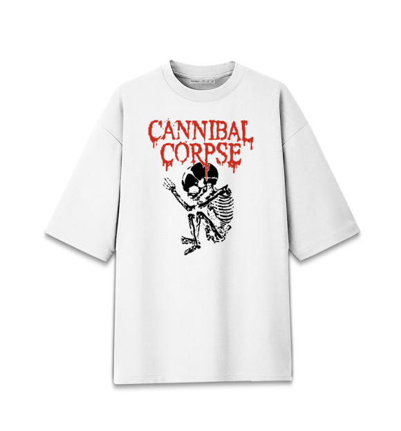 Женская футболка оверсайз с изображением Cannibal Corpse цвета Белый