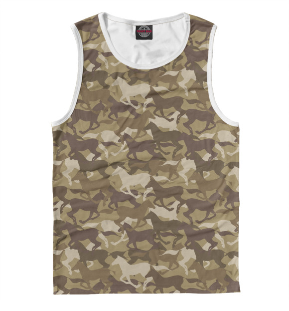 Майка для мальчика с притом Лошади цвета Белый Майка для мальчика с изображением Лошади цвета Белый