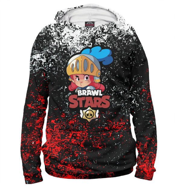 Мужское худи с изображением Brawl Stars Jessie цвета Белый