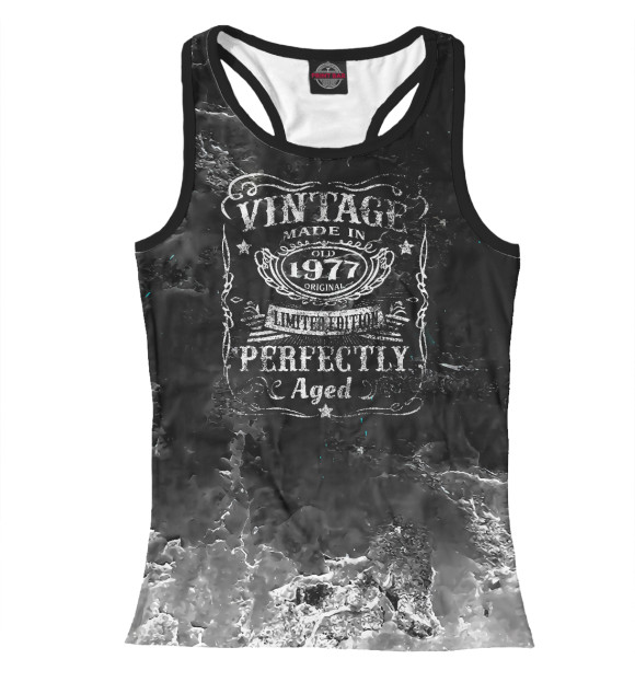 Женская майка-борцовка с изображением Vintage 1977 цвета Белый