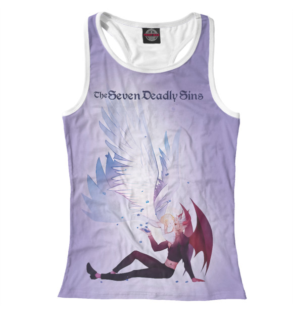 Женская майка-борцовка с притом 7 смертных грехов цвета Белый Женская майка-борцовка с изображением 7 смертных грехов цвета Белый