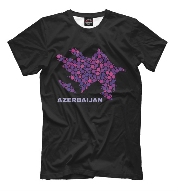 Мужская футболка с изображением Azerbaijan цвета Белый
