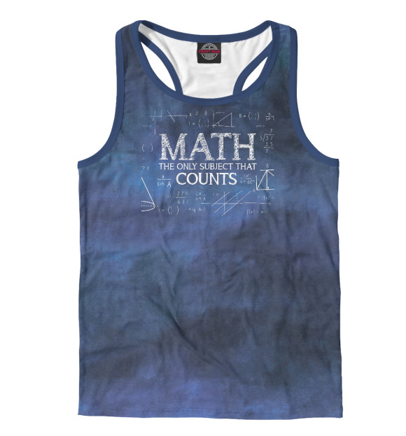 Мужская майка-борцовка с изображением Algebra Science Geek Calcul цвета Белый