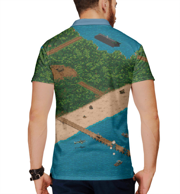 Мужское поло с изображением Urban Strike цвета Белый