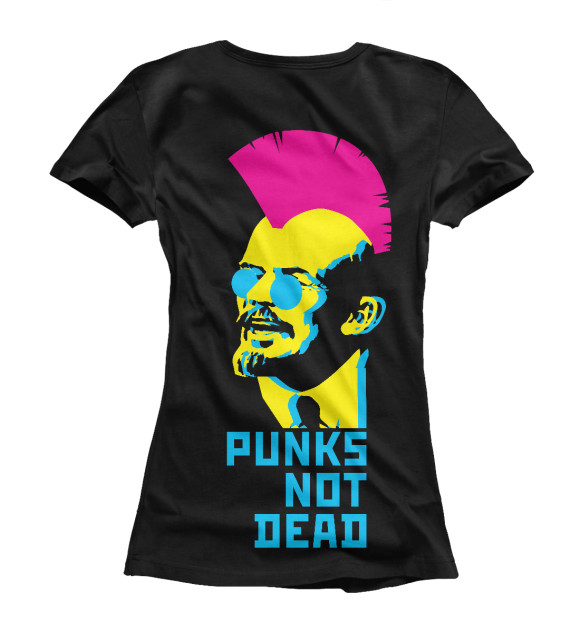Женская футболка с изображением Lenin pinc punk цвета Белый